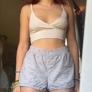 white cross front strappy cropped tank top